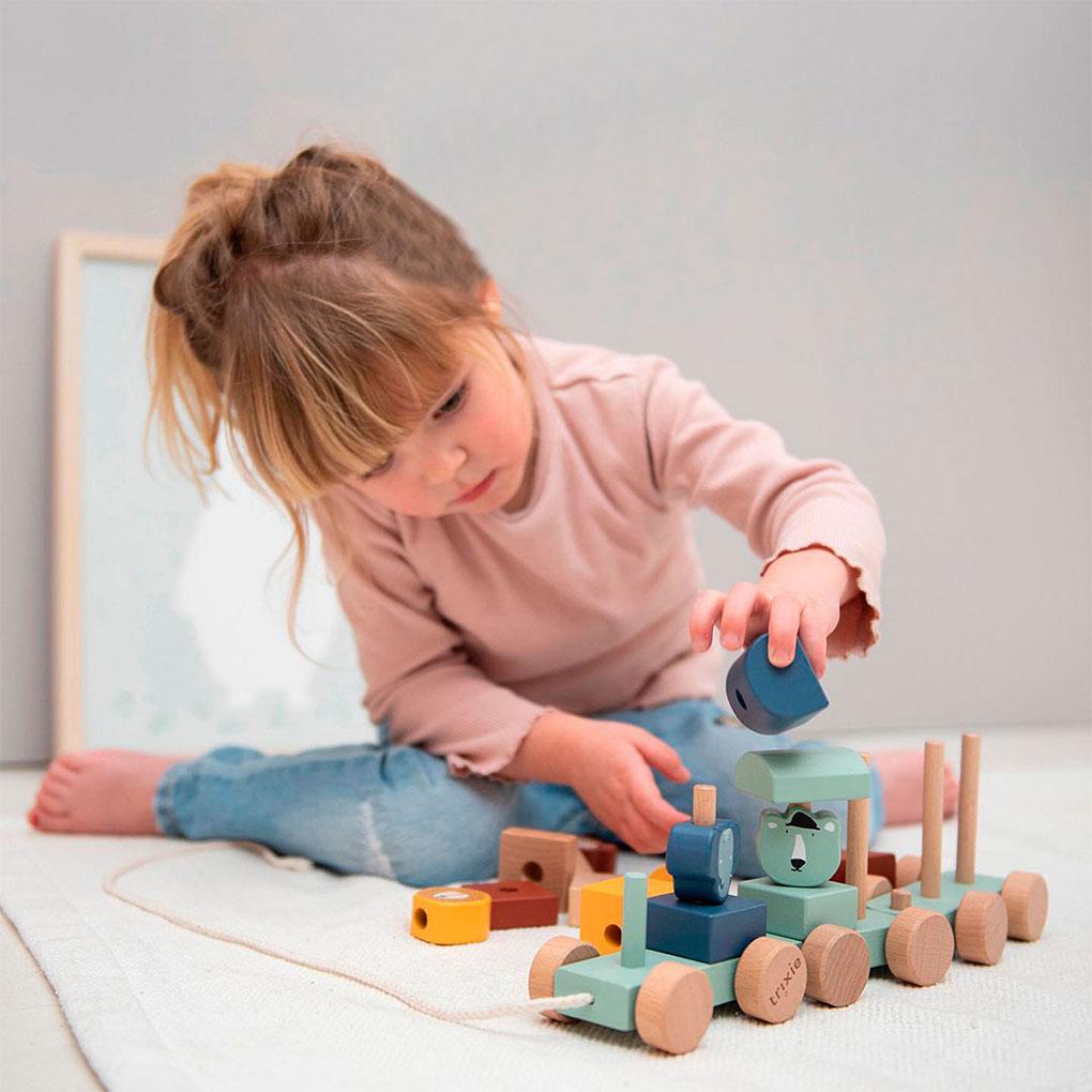 Tren de madera animales